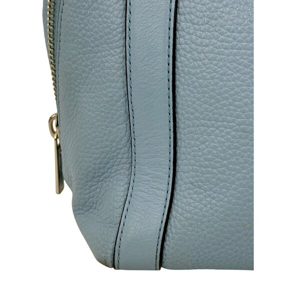 Michael Kors Blue Pebbled Leather Shoulder Bag With Chain Straps & MK Logo Charm - Picture 6 of 16